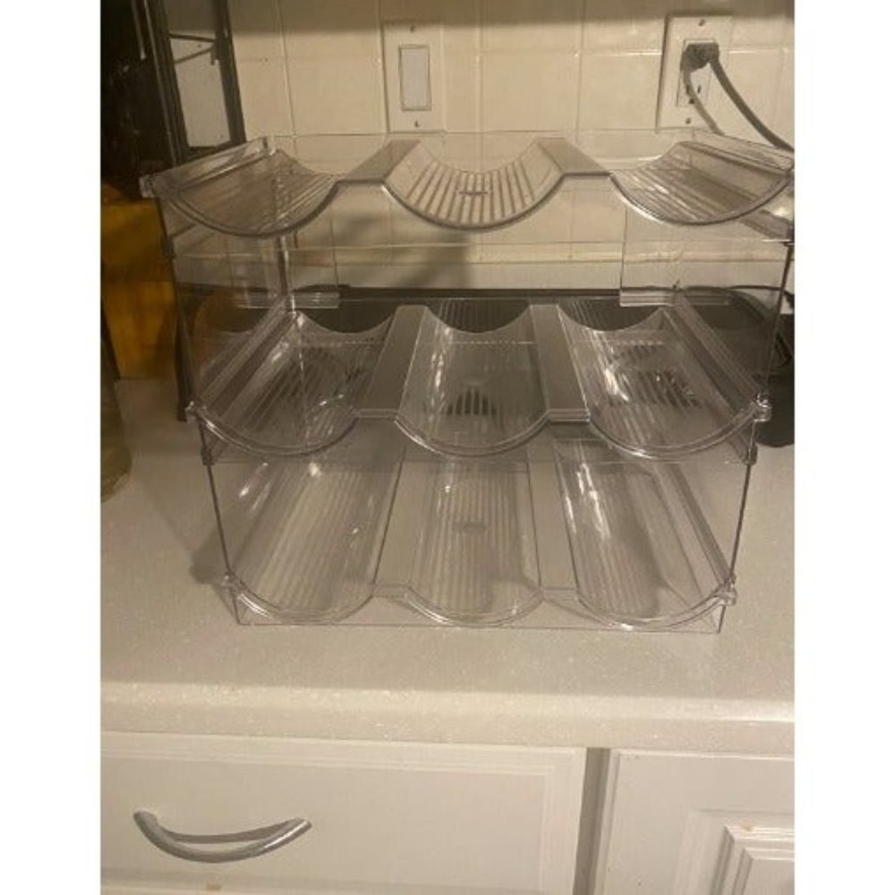 4 Pack Water Bottle Organizer, Stackable Kitchen Pantry Organization